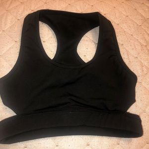 Black bathing suit top.
